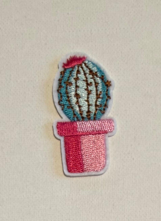 Round cactus in pot hat patch