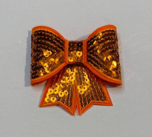 Orange Bling 3d bow hat patch