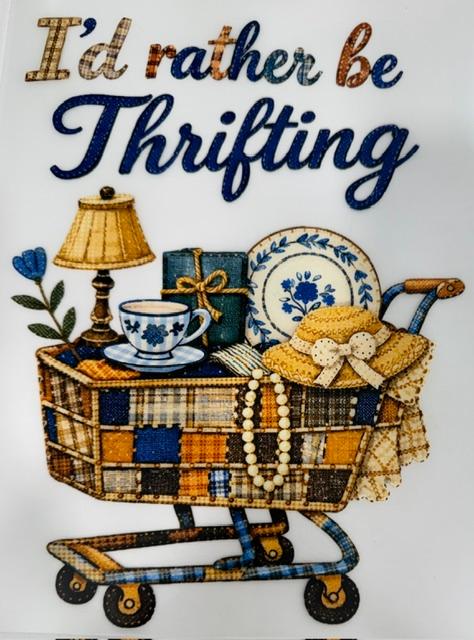 I'd rather be Thrifting-shopping cart