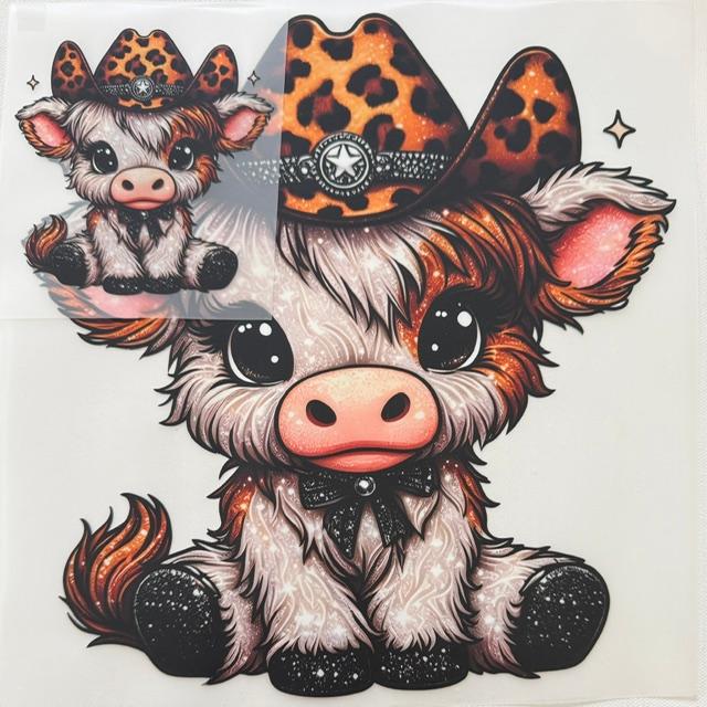 Cow cheetah cowboy hat-2pc set