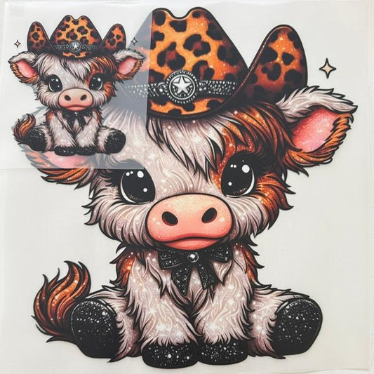 Cow cheetah cowboy hat-2pc set