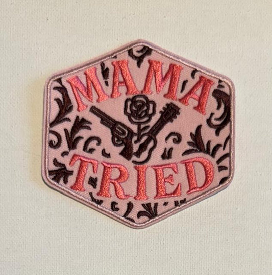 Mama Tried pink hat patch