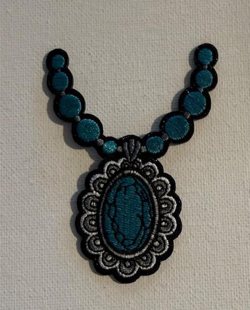Teal concho necklace hat patch