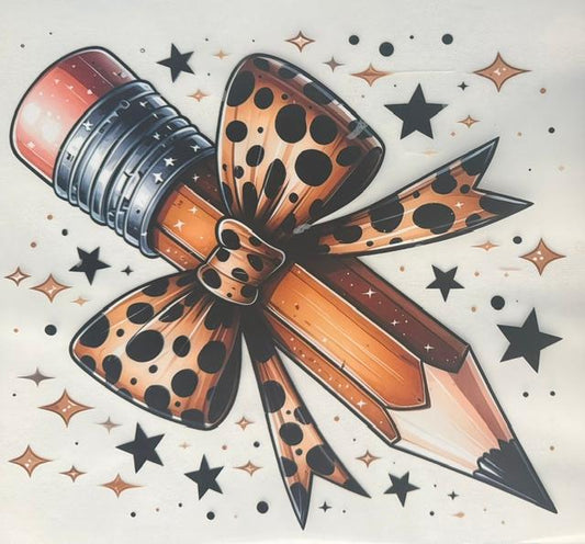 Teacher - Pencil leopard bow