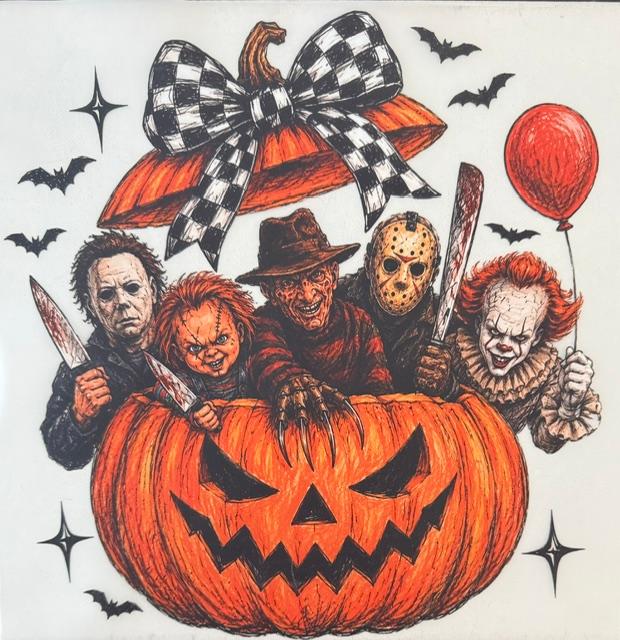 Horror characters in pumpkin