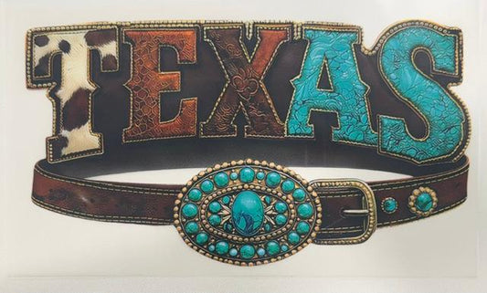 Texas - cow hide, belt/buckle