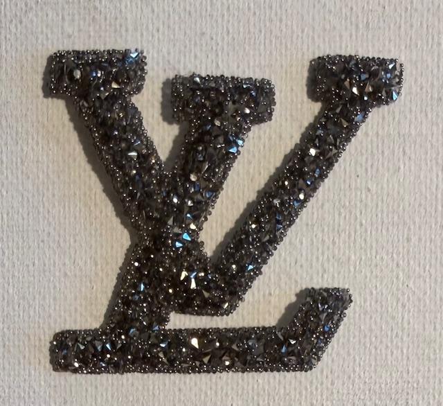 LV black bling patch-hat patch