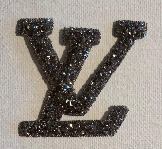 LV black bling patch-hat patch