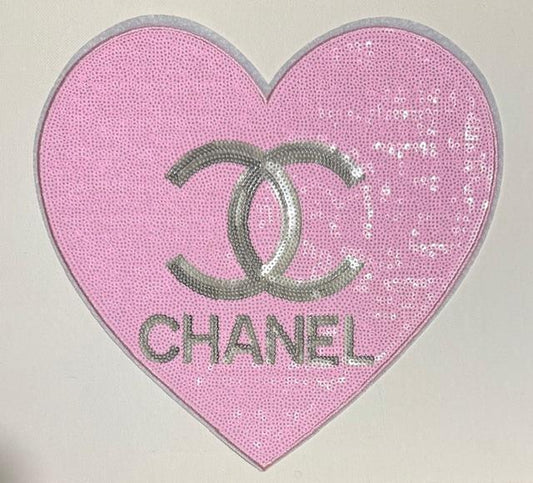 Chanel pink heart patch