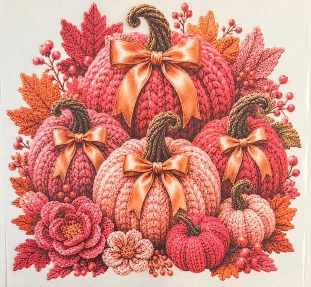 Pink Pumpkins, orange bows