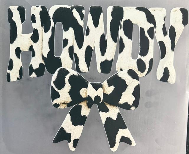 Howdy - Cow print, bow