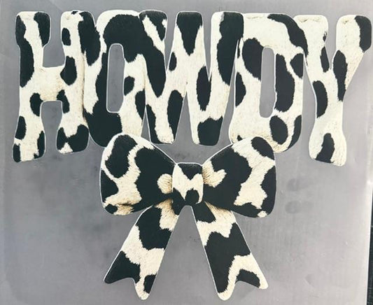 Howdy - Cow print, bow