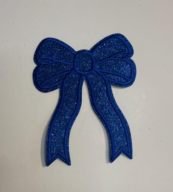 Blue bling bow (med)