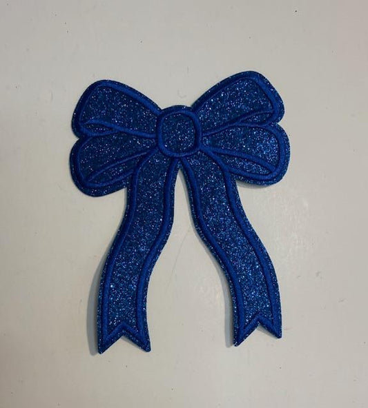 Blue bling bow (med)