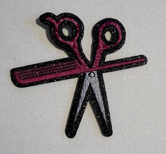 Scissors/comb-hat patch