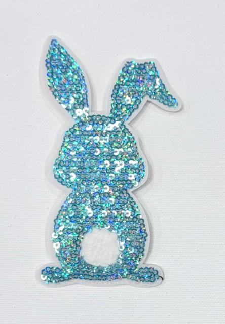 Teal Bunny hat patch