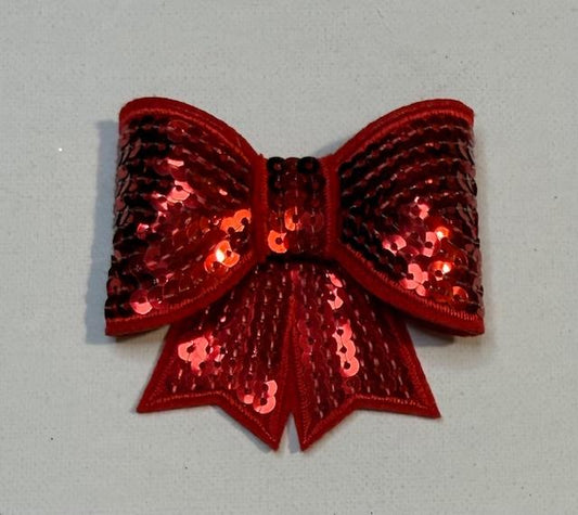 Red Bling 3d bow hat patch