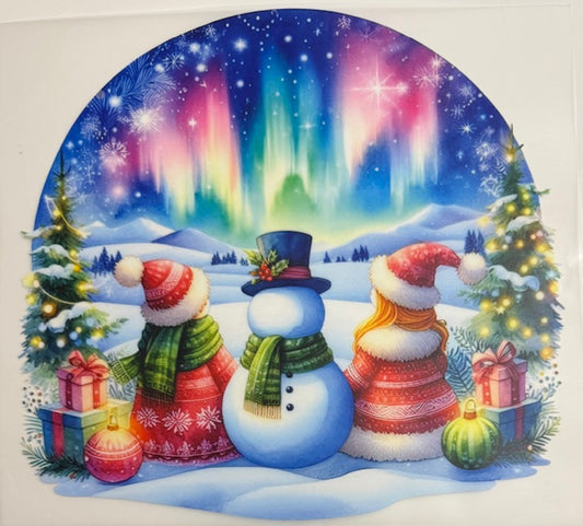 Snowmen - bright winter scene