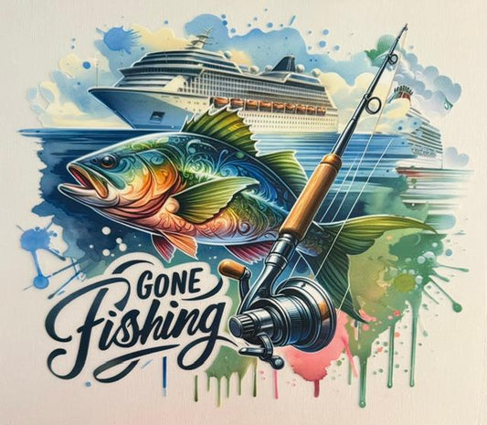 Gone Fishing, ship in background
