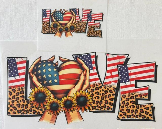 Love - flag, leopard