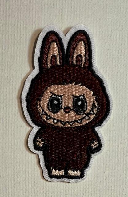 Brown standing Labubu patch