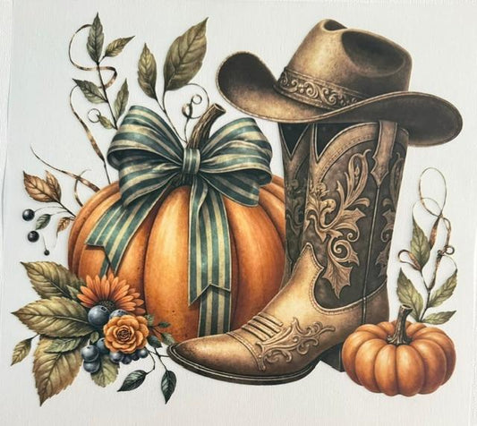 Western Pumpkin, hat & boots