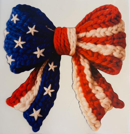 4th of July yarn bow