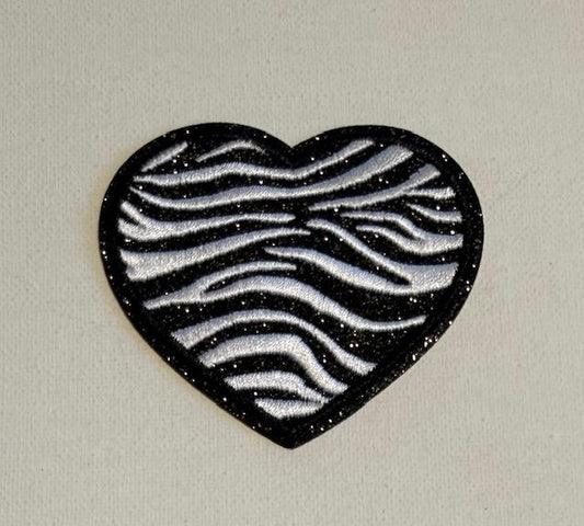 White zebra print hat patch