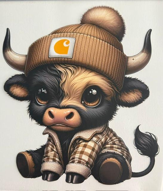 Cow - carhartt beanie, checkered jacket