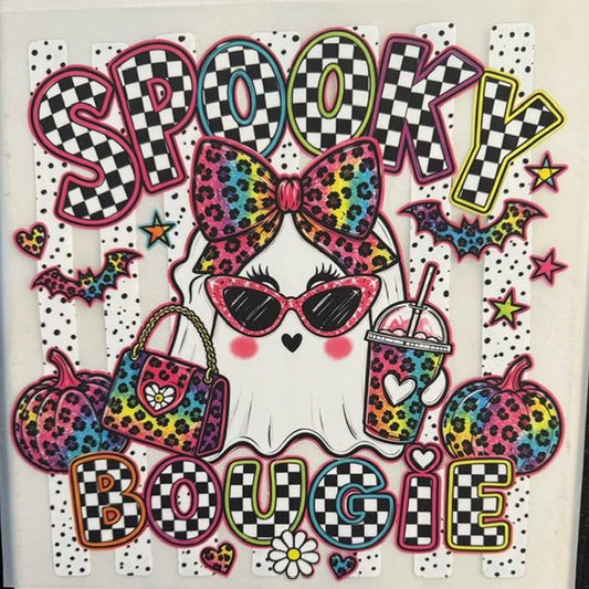 Spooky Bougie - Ghost. checkered