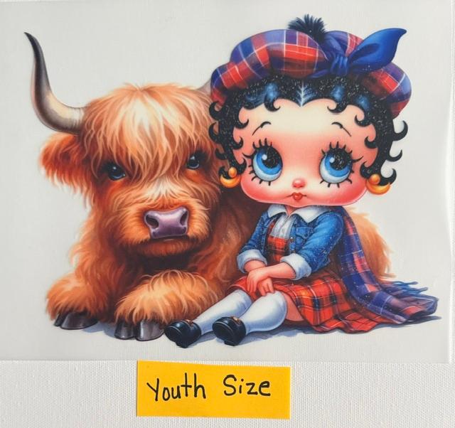 Betty Boop and cow - Youth Size