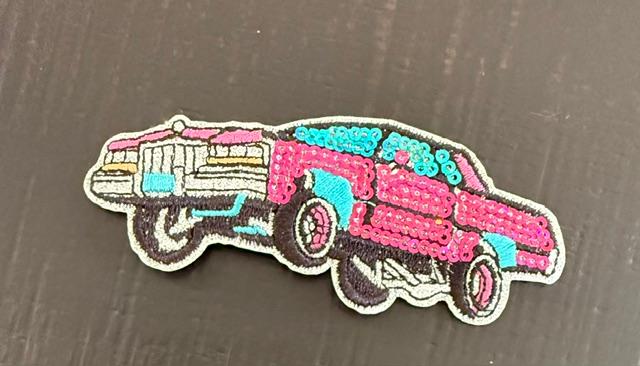 Lowrider-bling hat patch