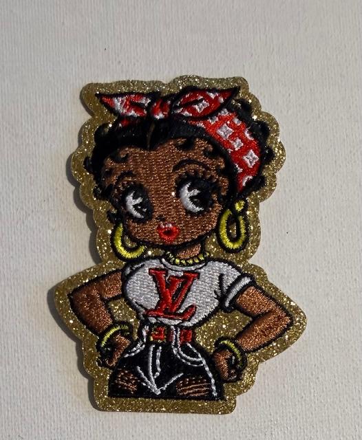 LV Betty Boop-red headband hat patch