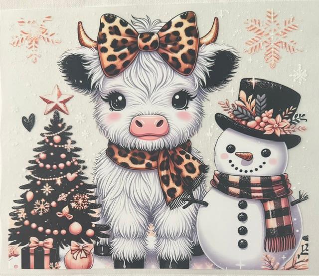 Christmas cow & Snowman, leopard