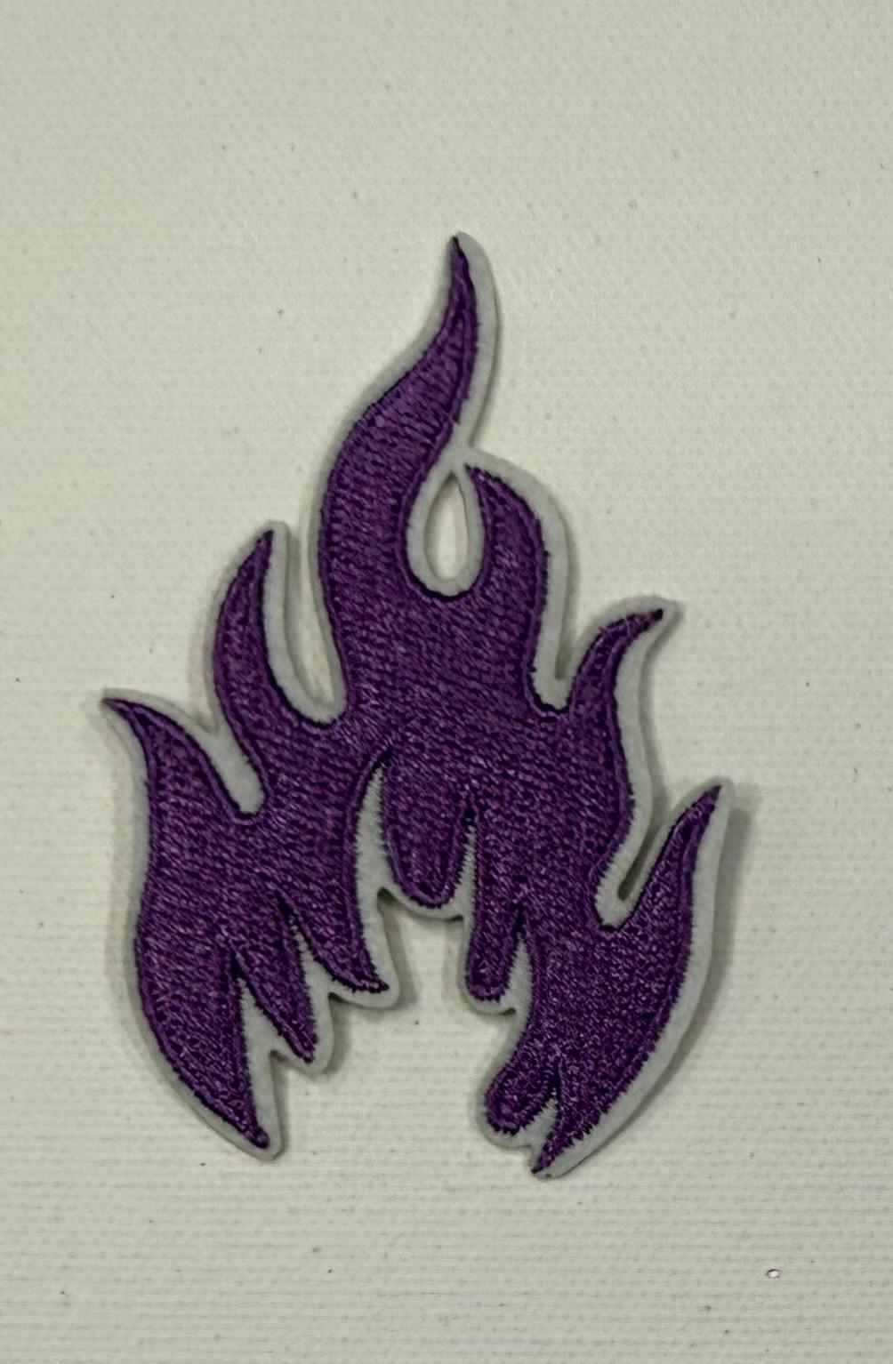 Flames-purple, hat patch