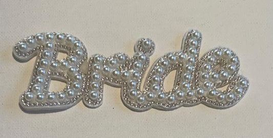 Bride pearl hat patch