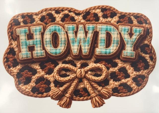 Howdy - teal checkered, cheetah