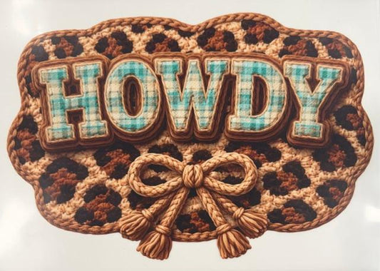 Howdy - teal checkered, cheetah