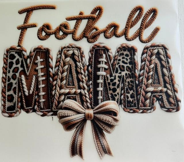 Football Mama - rope outline, animal print