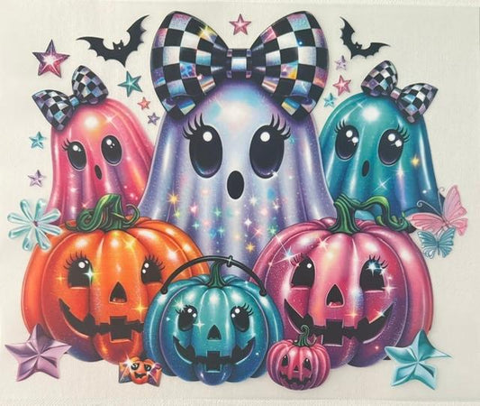 Ghost & Pumpkins - colorful