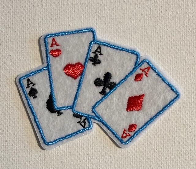 Poker cards A-hat patch