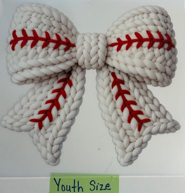 Baseball yarn bow