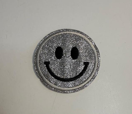 Smiley-silver hat patch