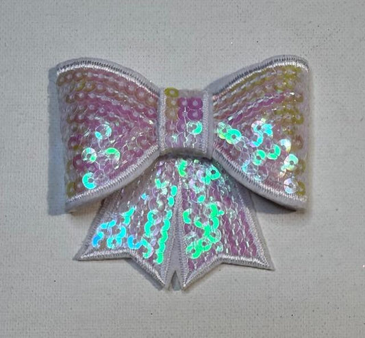 White Bling 3d bow hat patch