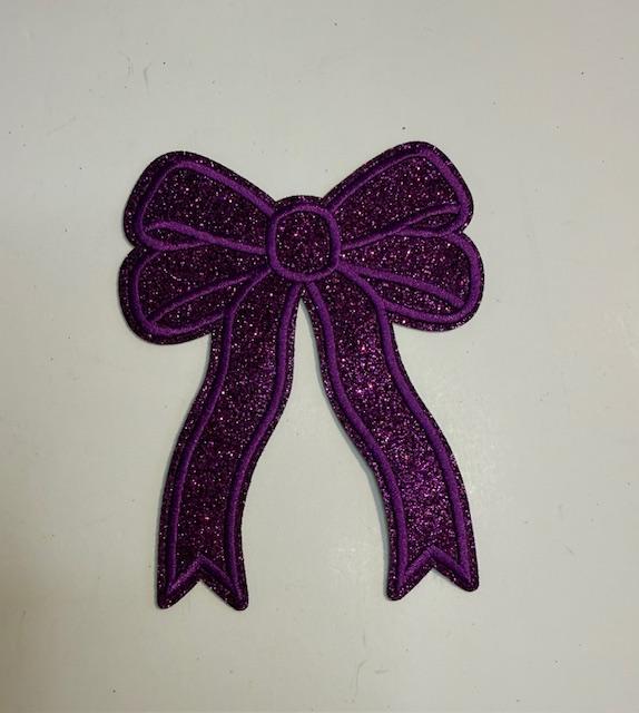 Purple bling bow  patch (med)