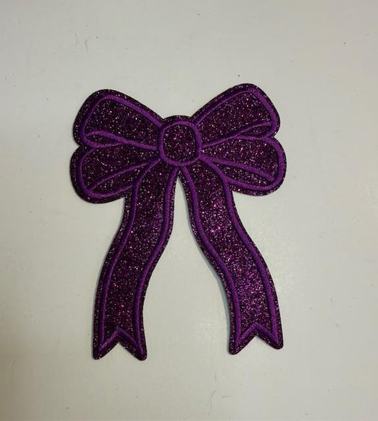 Purple bling bow  patch (med)
