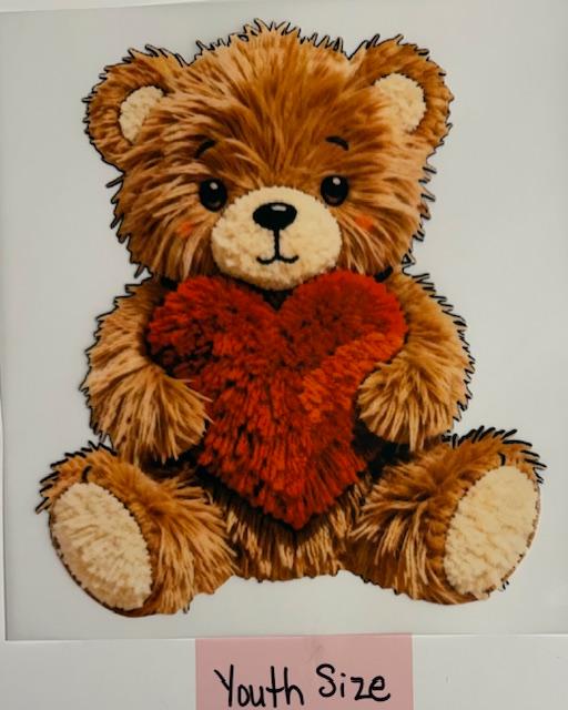 Fuzzy Bear holding heart-youth