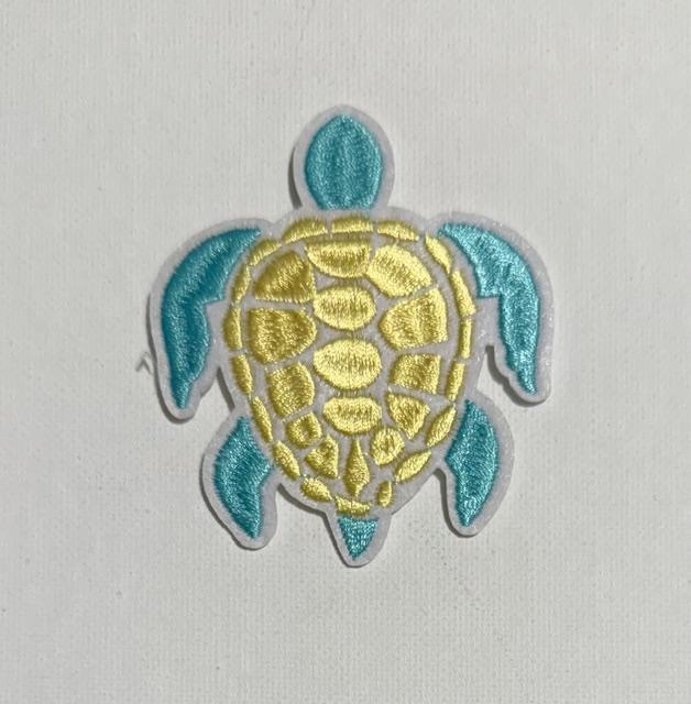 Turtle patch, teal yellow