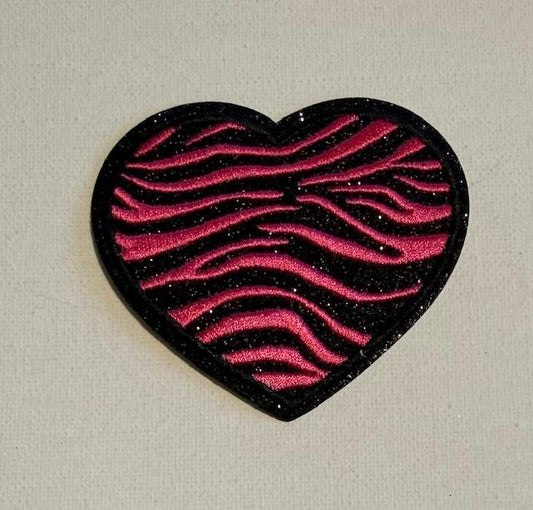 Hot pink zebra print hat patch