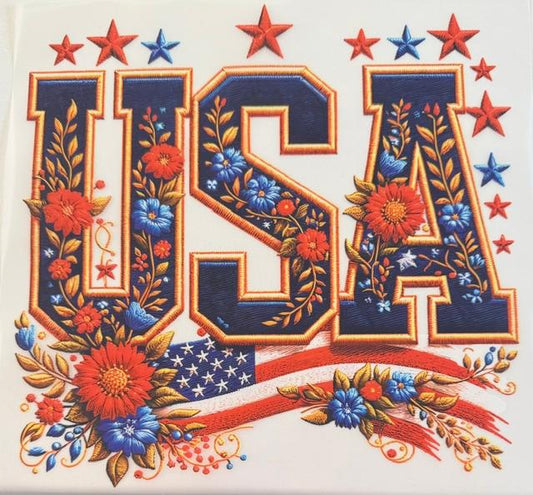 USA - stars, flowers